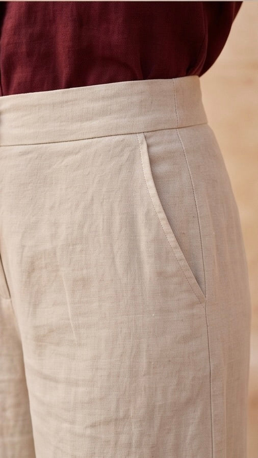 Wine Red Linen Co-Ord Set | Effortless Chic