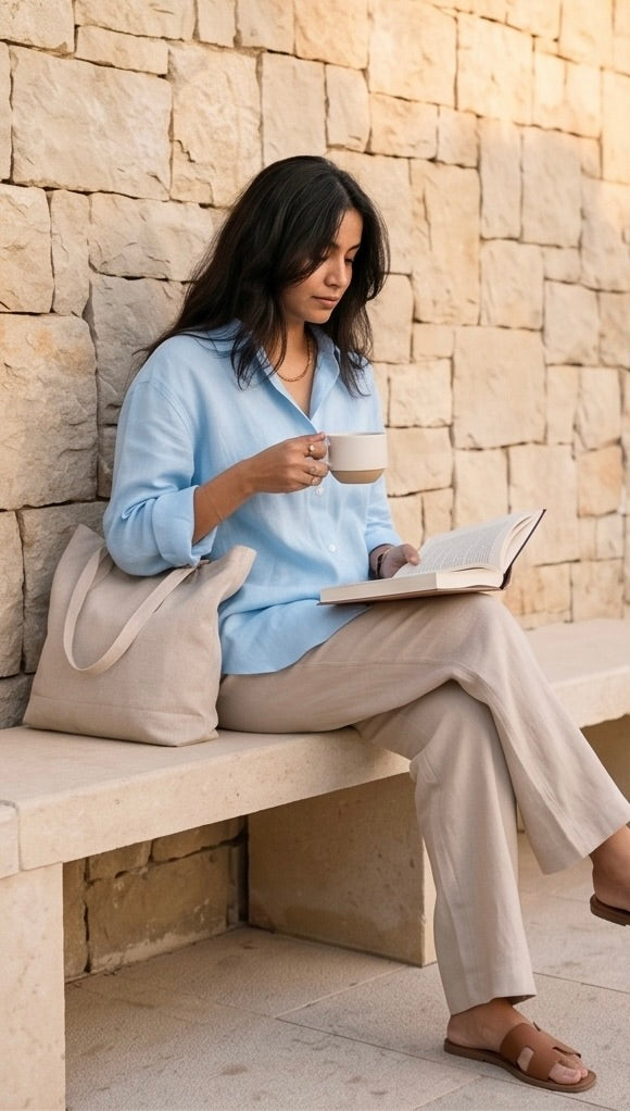 Sky Blue Linen Co-Ord Set | Effortless Chic