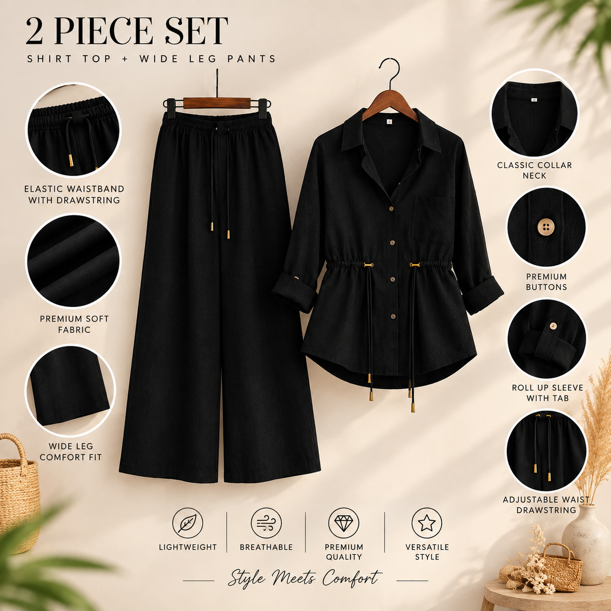 Luxe Breeze Two-Piece Co-Ord Set