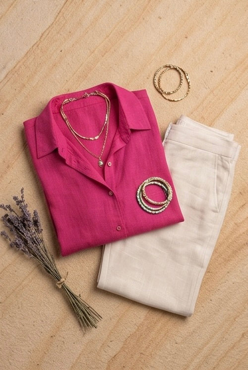 Pink Linen Co-Ord Set | Effortless Chic