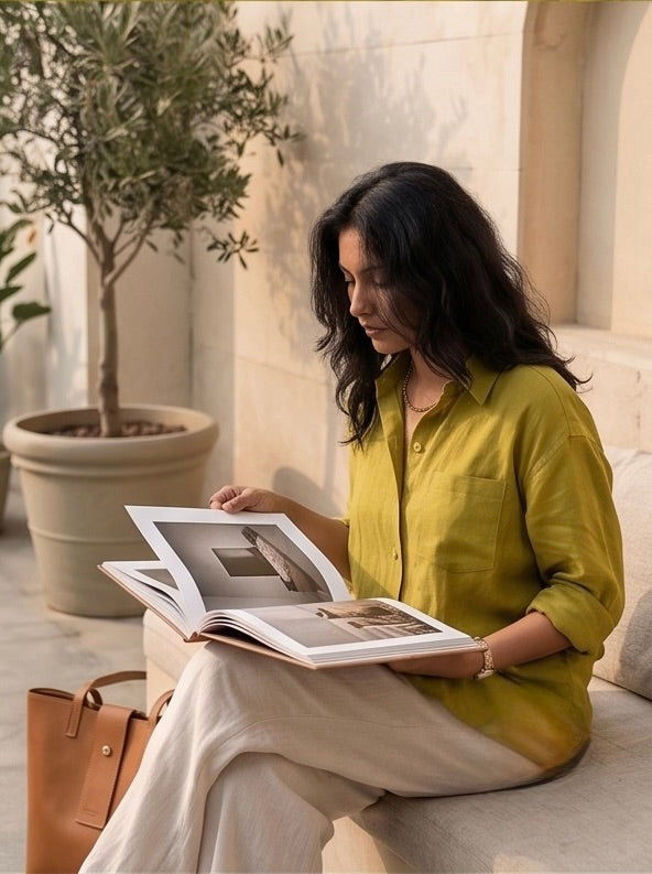 Olive Yellow Linen Co-Ord Set | Effortless Chic