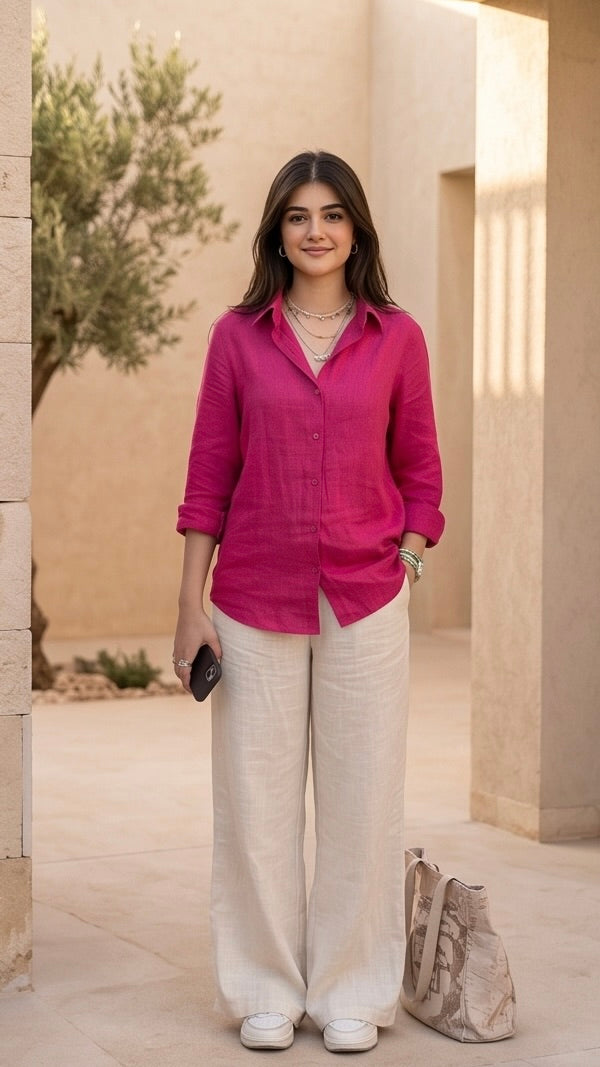 Pink Linen Co-Ord Set | Effortless Chic