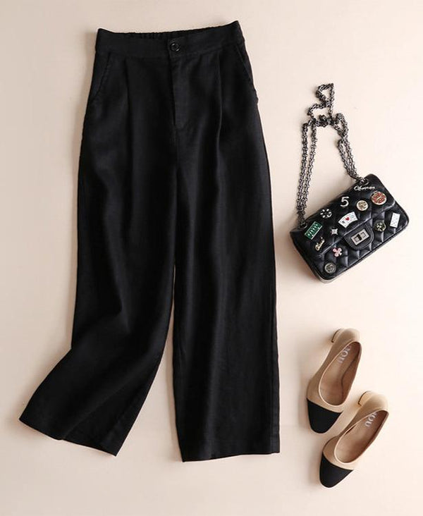 Women's Wide-Leg Linen Trousers