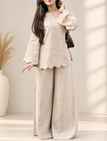 Pure Linen Cream Terracotta Co-Ord Set