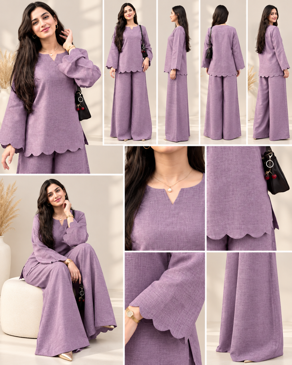 Pure Linen Purple Terracotta Co-Ord Set