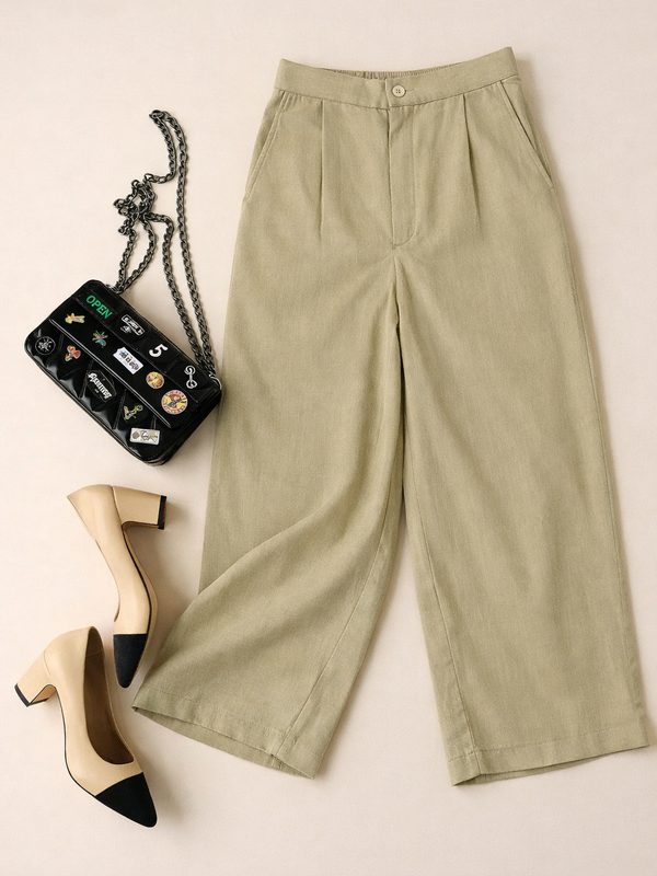 Women's Wide-Leg Linen Trousers