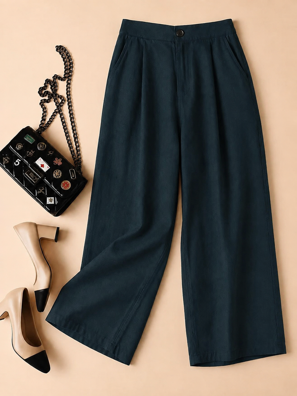 Women's Wide-Leg Linen Trousers