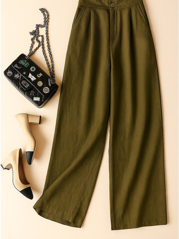 Women's Wide-Leg Linen Trousers